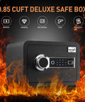 Biometric Fingerprint Safe Box 0.85 Cu Ft Heavy Duty Fireproof and Waterproof Cabinet for Home, Office, or Hotel with digital control panel