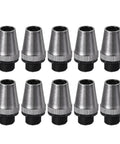 10-pack black metal cable glands strain relief for pendant lamps, showing durable construction for wiring hanging lights.