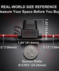 Kickass 2 Pack 10 AWG Inline Fuse Block With 12V UL Recognized Wire And IP67 Waterproof Seal For Rugged Marine Automotive Wiring Jobs Featuring ATC ATO Fuse Compatibility Options size reference with quarter dollar comparison.