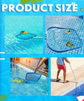 Pro Pool Cleaning Kit With Aluminum Adjustable Pole, 3 Skimmer Nets And 3 Rotating Brushes For Above Ground Pools in use