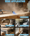 Heavy Duty Air Blow Gun With Long Nozzle Pumps Out Serious Compressor Air To Blast Away Stubborn Shop Dust while cleaning woodworking dust.