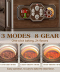 Top Tier Home Coffee Bean Roaster Featuring Silent Quick Heat Modes display panel showing temperature and modes.