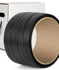Heavy Duty Polypropylene Pallet Strapping Roll One Thousand Feet Long Half Inch Wide Four Hundred Pound Break Strength in dispenser box.
