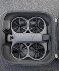 Drone Lens Cover Set For DJI NEO 2, 2 Pack Gimbal Protector Caps in a protective case with drone, anti scratch design.