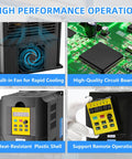 VFD Variable Frequency Drive 4KW 5HP 220V Inverter for CNC with cooling fan, circuit board, plastic shell, and remote operation