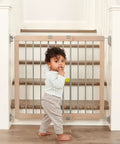 Toddler by Wooden Baby Gate 23.5 To 42 Inches Walk Through Stair Gate For Doors Toddlers And Pets Kid Proof Easy Install