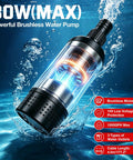 Real Deal Cordless Submersible Sump Pump Built Tough With 1000 Gph Brushless Motor And 14 8 Foot Cable For Quick Pool Draining and Heavy Duty Water Removal With Slick Drainage in action underwater.