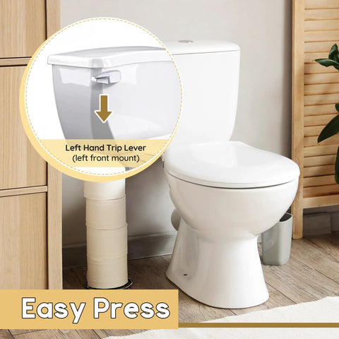 Left Hand Pressure Assist Toilet Lever With Linkage For Gerber Ultra Flush Tanks 99-571-KT Compatible Durable Brass Construction One Pack Replacement Handle For Smooth Flush And Long Lasting Performance, left-front mount