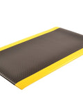 Diamond Sof-Tred Anti Fatigue Mat With Dyna Shield For Home Or Business 3 Foot By 12 Foot Beveled Edges Black Yellow Durable Cushioning