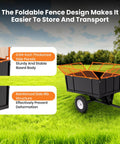 Heavy Duty 750 Lb Tow Behind Dump Trailer Cart With 17 Cu Ft Bed Removable Mesh Sides on field