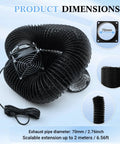 High Efficiency 4000 RPM Fume Extraction Kit For 3D Printer Enclosures With Low Noise Pro Grade Fan And Easy Install Exhaust Pipe
