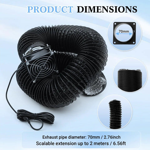 High Efficiency 4000 RPM Fume Extraction Kit For 3D Printer Enclosures With Low Noise Pro Grade Fan And Easy Install Exhaust Pipe