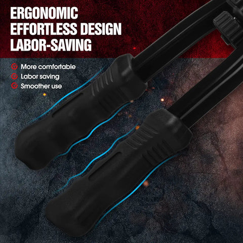 Pro Grade 13 Inch Rivet Nut Tool Kit handles with ergonomic design labeled 'Labor Saving'