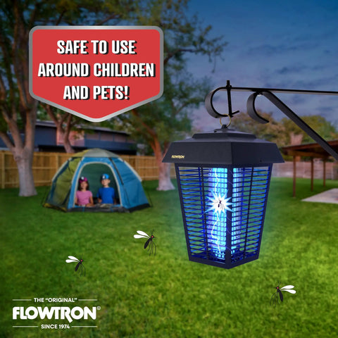 Outdoor Bug Zapper For Mosquitoes And Flies With One And A Half Acre Coverage 80W Bulb And 5600V Instant Kill Grid Electric Insect Killer