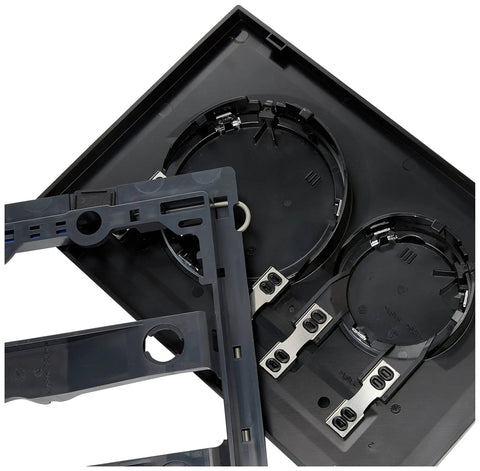 Sigma20 Dual Flush Actuator Plate Black Polished Chrome For Concealed Toilet Tanks With Light Touch Hydraulically Assisted Flush 1.6 0.8 GPF Durable Plastic and Metal Construction