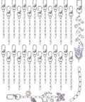 30 Piece Silver Keychain Making Kit with Swivel Snap Hooks and Lobster Clasps, Includes 4.13 Inch Chains and Bonus Extender Chain