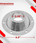 Built Tough Aluminum Rv Table Floor Mounting Base With Heavy Duty Pedestal Replacement Hardware showing dimensions 2.25in and 6.5in.