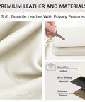 RFID Keychain Wallet Wristlet For Women With Coin Pocket And ID Window Beaded Key Chain Wristlet Beige Material Details