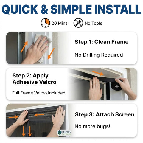 Step-by-step installation of Two Car Garage Door Screen With Retractable Fiberglass Mesh Weatherproof Magnetic Closure