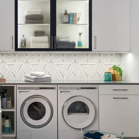 22 Inch LED Under Cabinet Light 120V Warm White 3000K Diffused Pure White Glow White Finish in laundry room setup