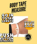 Retractable Body Tape Measure With Dual Scale Inches And Centimeters, Soft Flexible Tape For Body Measurements, Sewing, Tailoring, Fabric, Weight Loss And Medical Use, Top Notch On The Go Blue EAM-400B, 60 in