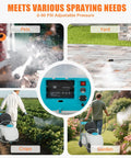 Heavy Duty 16 Gallon Battery Powered Sprayer With Wheeled Cart 0 To 90 PSI spraying pets, yard, crops, and garden