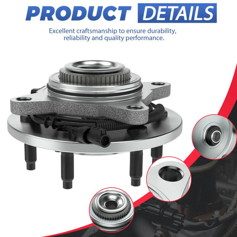 Front Wheel Bearing Hub Assembly For Ford F-150 2005-2008 FX4 And Lincoln Mark Series 2006-2008 ABS 6-Lug 1-Piece 4WD