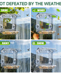 Window Bird Feeder With 4 Ultra Strong Suction Cups, Clear Dual Seed Tray, Easy To Install And Clean, View Wild Birds From Inside in various weather conditions
