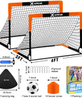 Backyard Kids Soccer Goal Set For Training And Fun Two Pack 6 By 4 Feet Or 4 By 3 Feet Pop Up Soccer Net With Ball Ladder And Carry Bag