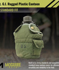 Durable 1 Qt Canteen Water Bottle With Leak Resistant Cap For Outdoor Hiking Camping Made From Rugged Polyethylene Olive Drab Made In USA