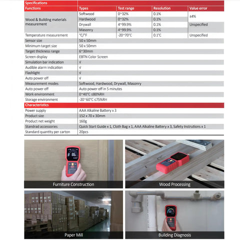 Dead On Accuracy Pinless Moisture Meter Delivers Knockout Precision On Wood And Drywall With Non Destructive 30 Mm Scanning Built In Torch And Auto Temp Tracking For Solid Construction Jobs measuring moisture on drywall during construction.