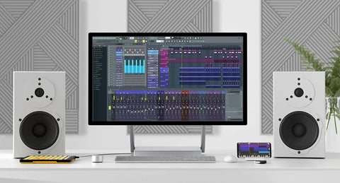 FL Studio 20 Producer Edition DAW For Beat Making And Music Production On Mac And Windows with MIDI track view on monitor