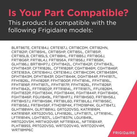 List of fridge models compatible with Door Gasket For Refrigerators 241872509 Black Replacement Seal, Fits Most Standard Units