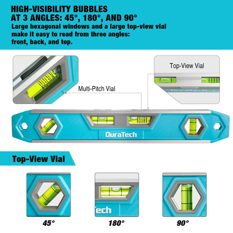 12 Inch Magnetic Torpedo Level With Neon Bubbles And V Groove For Right On Point Layouts And Quick Slope Readings Built Heavy Duty For No Sweat Diy Projects And Solid Contractor Work