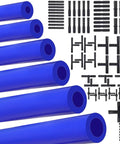 Multi Size Automotive Silicone Vacuum Tubing Kit With Six Five Foot Tubes And One Hundred Fifteen Nylon Vacuum Connectors Blue For Easy Engine Bay Air And Water Routing Includes Sizes From One Eighth Inch To Three Eighths Inch image
