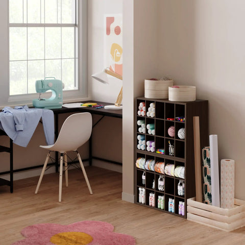 15 Cube Stackable Storage Organizer For Shoes Bags Crafts And More With Wood Shelves Ideal For Closet Entryway Or Mudroom Espresso Finish