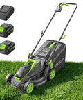 Cordless 13 Inch Lawn Mower With 2x20V 4.0Ah Batteries, 5-Position Cutting Height, Charger Included, Up To 50 Minutes Run Time