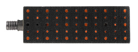 Pro Grade Dust Free Hand Sanding Block Kit 3 In X 9 In With Hook And Loop Backing, 55 Hole Abranet Mesh Sheets, Vacuum Hose, black top view