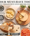 Rose Shaped Cheese Cutter Shaver For Semi Hard Cheeses, Manual Rotating Wheel Tool With Stainless Steel Blade And Non Slip Wood Base