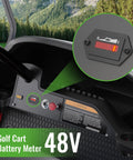 48V LED Battery Indicator Meter For Lead Acid Batteries Updated Gauge For Golf Carts And Battery Powered Equipment Water Resistant And Easy To Read Designed For EZGO Club Car Yamaha Carts Boats Forklifts Scooters mounted on golf cart dashboard