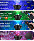 Smart controls for Galaxy Projector Night Light For Bedroom With Bluetooth Speaker, 3 In 1 Ocean Wave And Starry Sky Projector