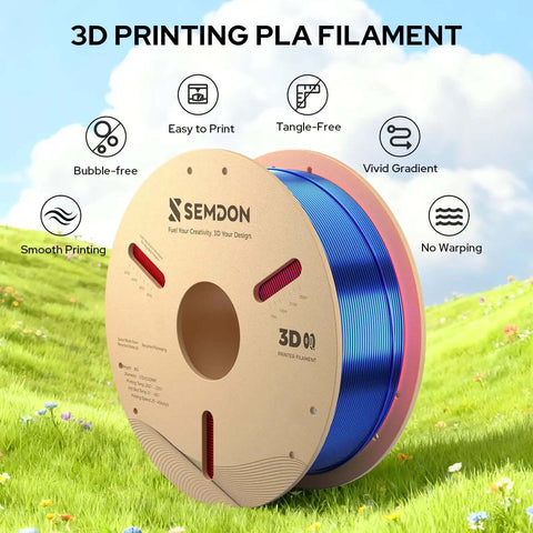 Triple Color Gradient Silk PLA Filament 1.75mm For Ender 3 V2 And More, 1Kg Spool, Red Blue Green, Precision 0.02mm Tolerance