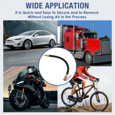Tire Inflator Extension Hose With Quick Inflation Chuck Adapter For Fast No Fuss No Leak Tire Fill And Easy Connect High Pressure Tube