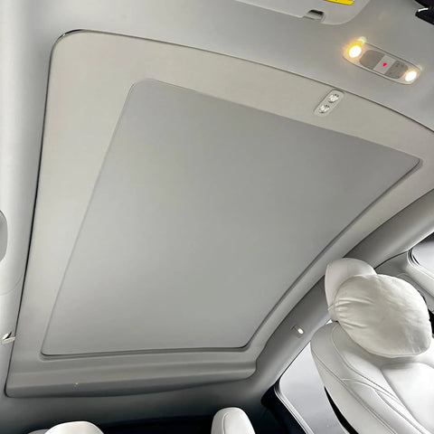 Compatible With 2020 To 2025 Model Y Electric Retractable Sunroof Sunshade Premium 5 Layer Heat Blocking Material installed in Tesla.