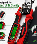 All In One Electrician Pliers With Digital Display And Voltage Tester, Wire Stripper Cutter Crimper Screwdriver, Multi Function Electrical Tool For Home Auto And Workshop Use Green red and black handle with digital screen and built-in screwdriver