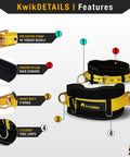 Beaver Tail Bolt Bag Combo For Ironworkers And Linemen 39 To 58 Inch Safety Belt With Heavy Duty Canvas Bolt Bag Features Display
