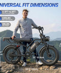 Man standing with Powerful 1500W Fat Tire Electric Bike For Adults with Dual Suspension in mountain setting