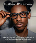 Person wearing Meta Gen 1 Skyler Smart AI Glasses For Men And Women With 12 MP Camera and open-ear audio in a suit