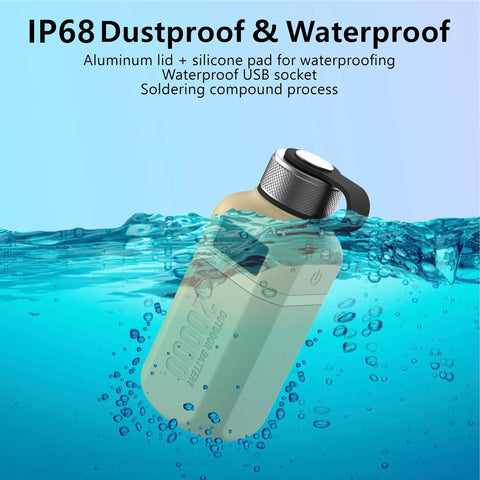 20000mAh Rugged Tough As Nails Power Bank With Fast USB C PD, IP68 Waterproof And Shockproof, submerged in water demonstrating waterproof feature.