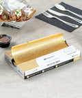 Gold Embossed Pop-Up Foil Sheets 10.8 X 9 Inch Interfolded Greaseproof and Freezable Oven Ready Aluminum Foil Papers in use